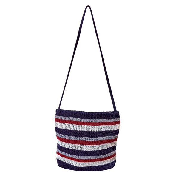Stone Mountain Woven Crossbody Bag Americana Patriotic USA Coastal Summer Purse - Picture 11 of 16